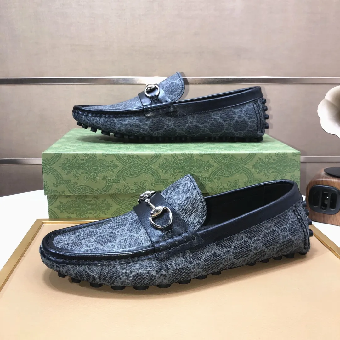 Men's Men's Shoes💰420💰[Gucci GUCCI] (High-end Niuli) New 🍀Gucci*-Gucci Peas Shoes! Made of imported original cowhide, the inner top layer is comfortable cowhide lining! Original wear-resistant rubber outsole! High quality products! Code number 38-44!